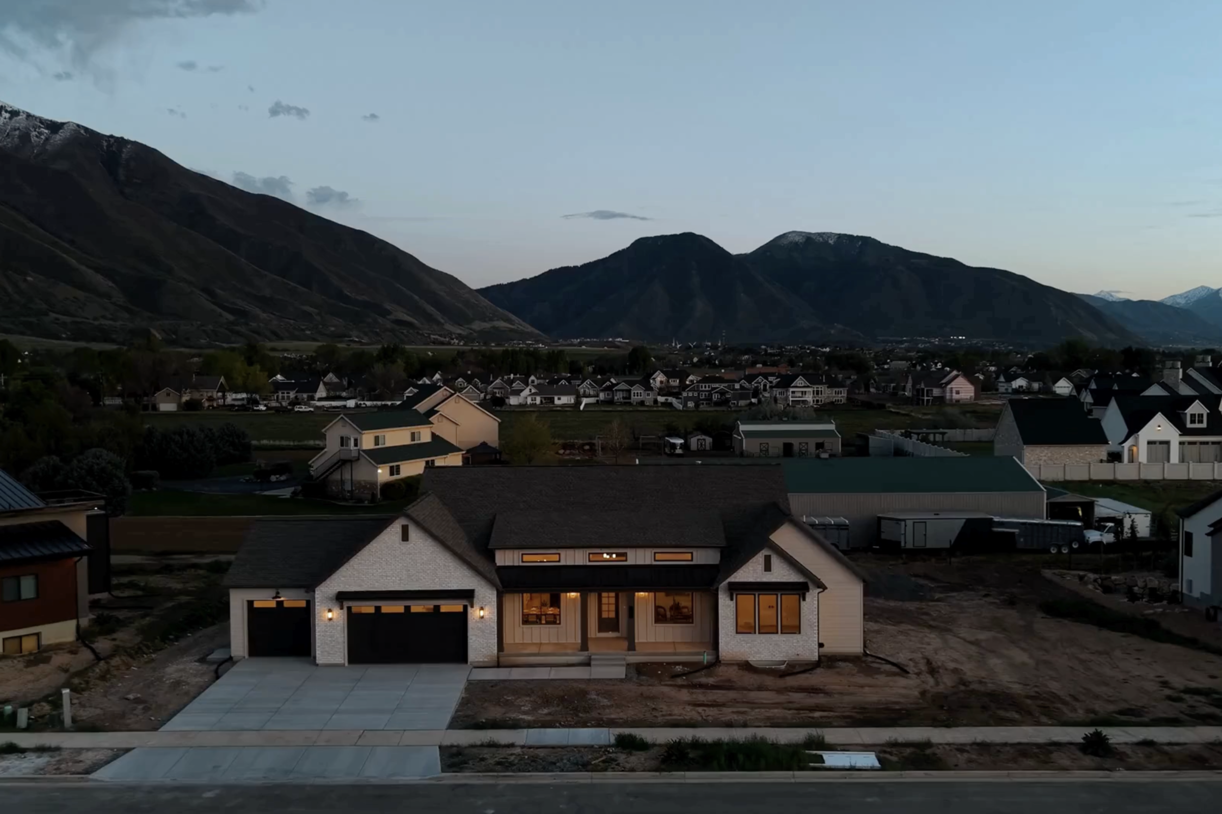 A completed Crestline Homes custom home in northern Utah